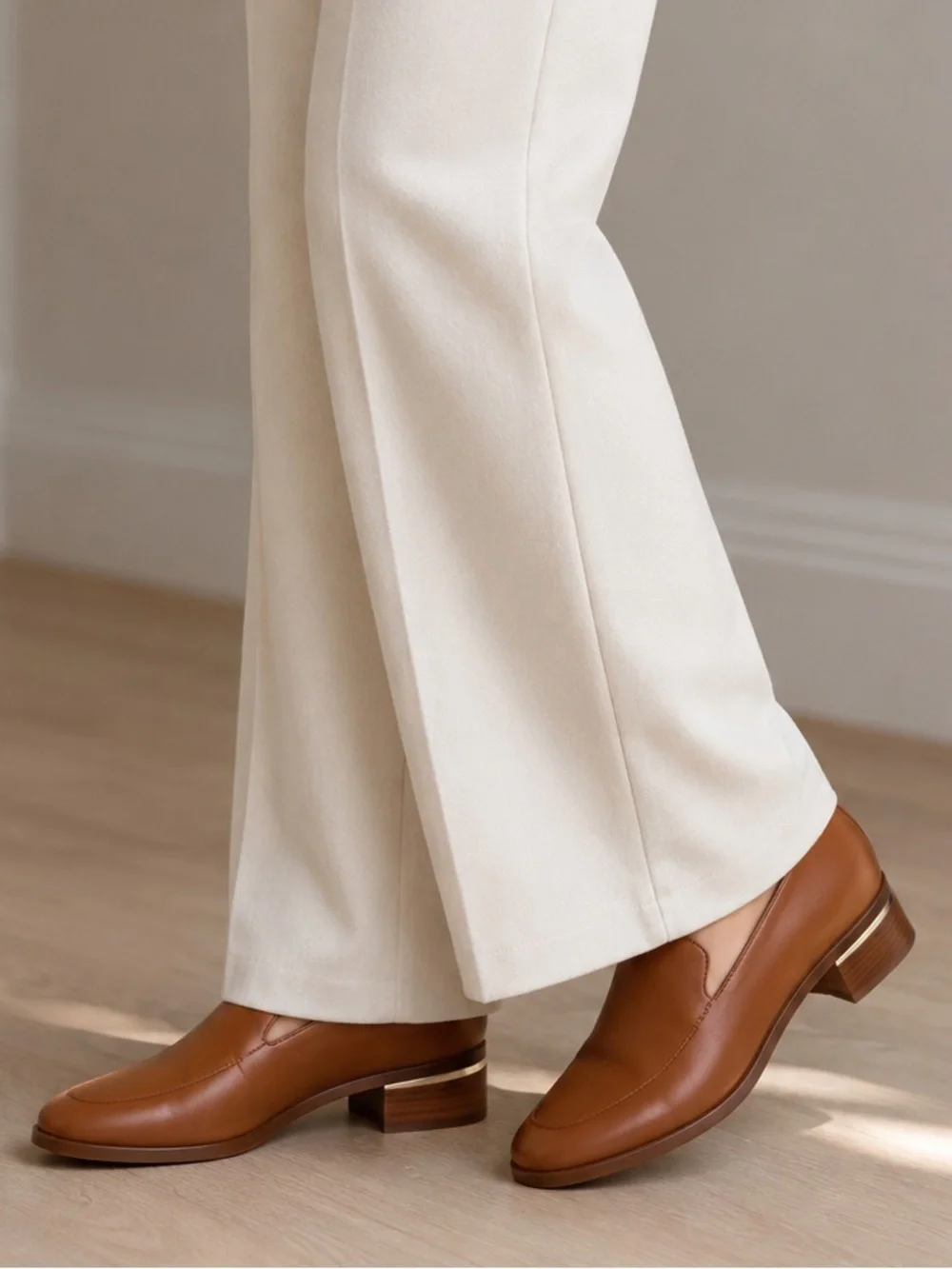 Franco Sarto Bocca Tobacco Brown Women's Tan Genuine Leather Slip-On Loafers